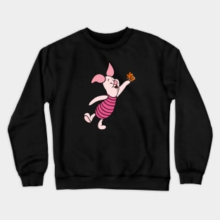 Little Pig with Awareness Ribbon Butterfly (Orange) Crewneck Sweatshirt